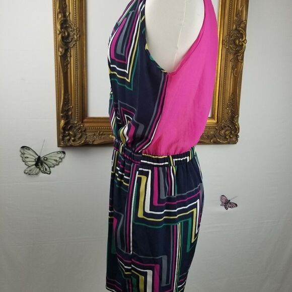Renee C. Multi colored summer dress swoop neck - Picture 3 of 4